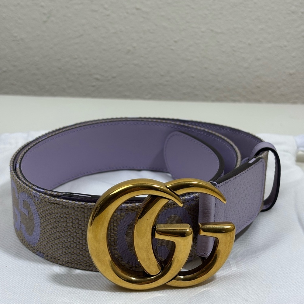 Gucci Women Size Marmont Jumbo GG Canvas Wide Belt
